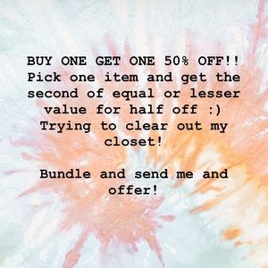 BUY ONE GET ONE 50% OFF